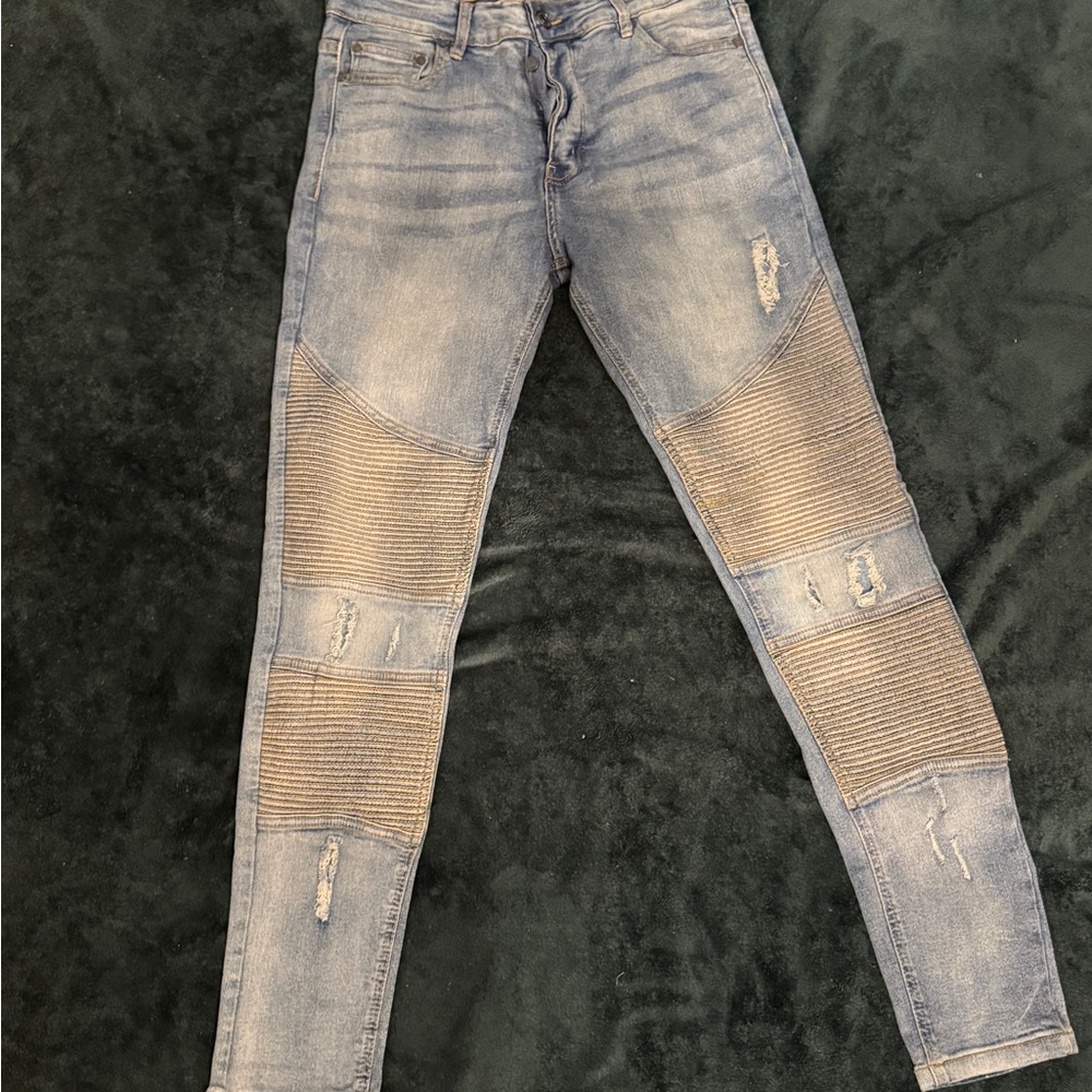 Boohoo Mens Blue Skinny Jeans